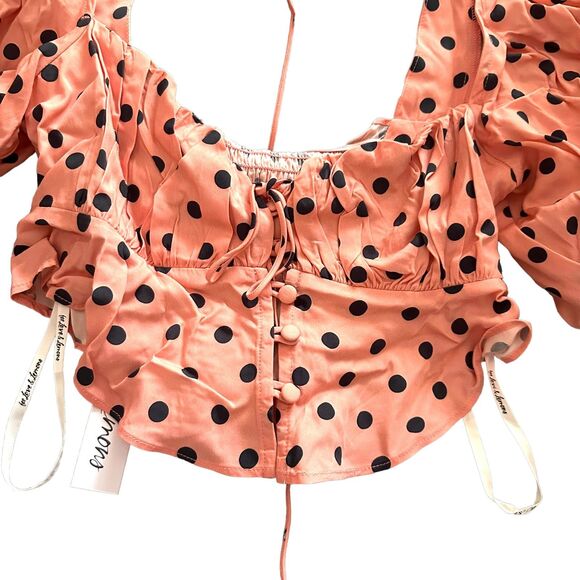 FOR LOVE & LEMONS Keeley Polka Dot Crop Top NWT Sz XS - Picture 3 of 5